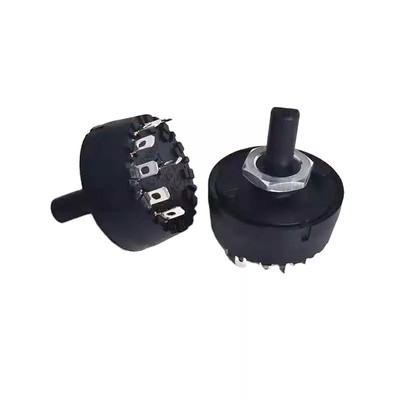 آبمیوه گیری 29 میلی متری سوئیچ چرخشی پیوسته 6A 1 قطبی 12 طرفه سوئیچ چرخشی فن